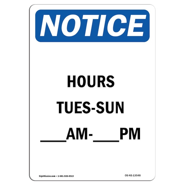 Safety Sign, OSHA Notice, 5" Height, Pm Sign, Portrait, 35-V-13548-10PK